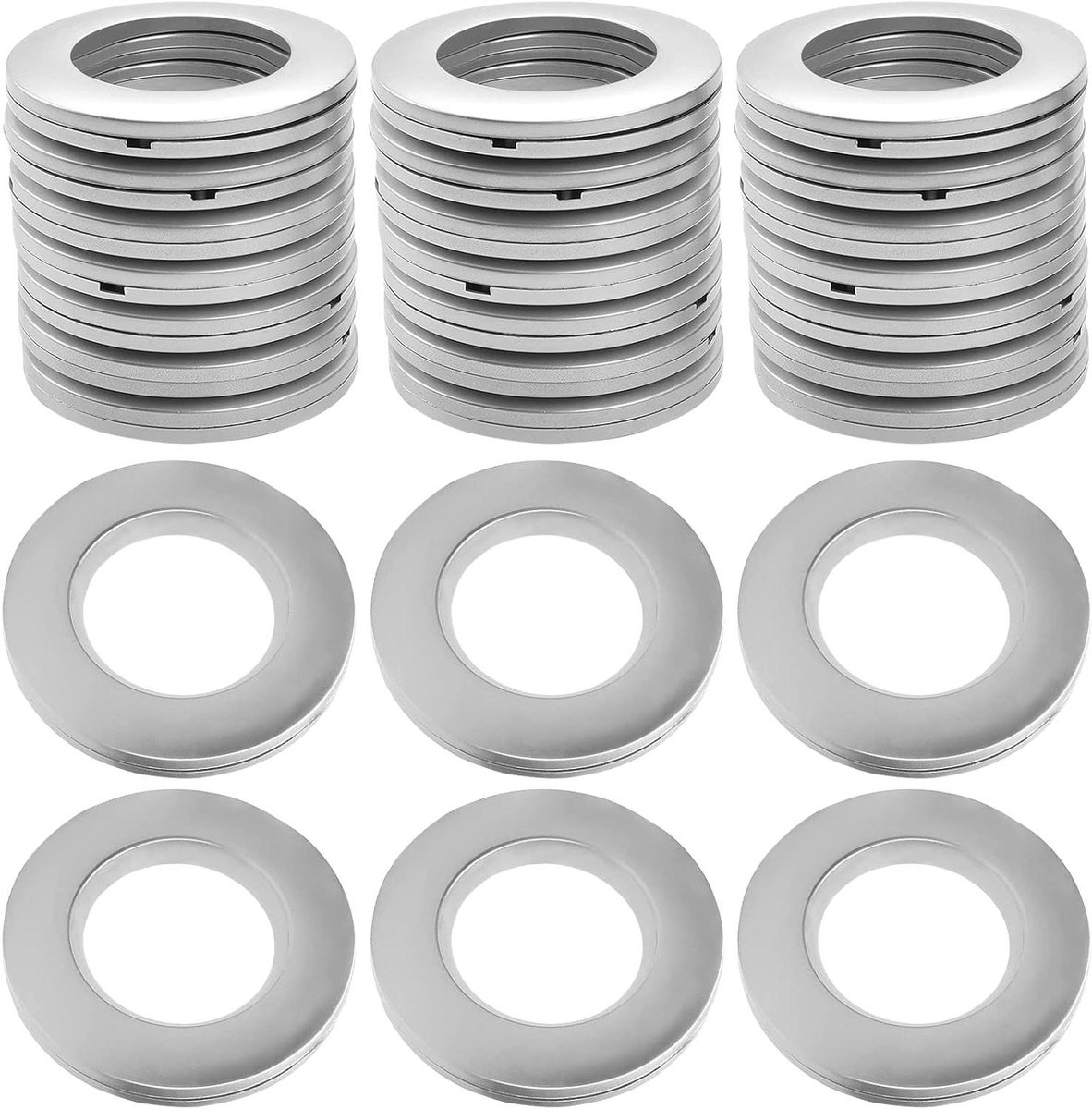Plastic Gordijnringen - Set van 40 stuks - Open Ringen voor Douchegordijn en Deurgordijn (Rechts)