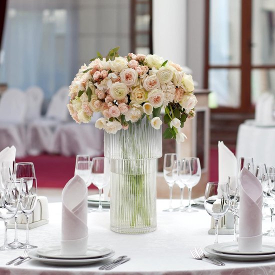 SERUMY Bloemenvaas Draagbare Metalen Glazen Vaas Woonkamer Bloemstuk Tafel Transparant Glazen Bloem Container Vazen Voor Bloemen Size M