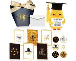 Allecto Plus - Mini diploma eend en wenskaartenset in zwarte geschenkdoos - ideaal afscheidscadeau voor alumni - eindexamen of afstuderen souvenir.