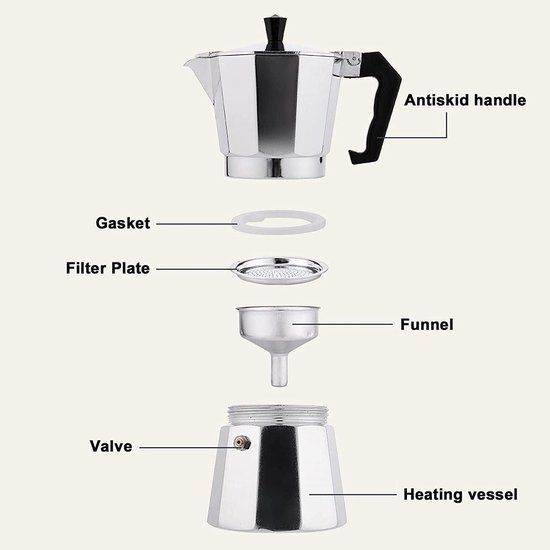 Espresso koffiezetapparaat, 10 kopjes - ALESSI – SUSAN BIJL Espresso koffiezetapparaat, 10 kopjes - ALESSI – SUSAN BIJL