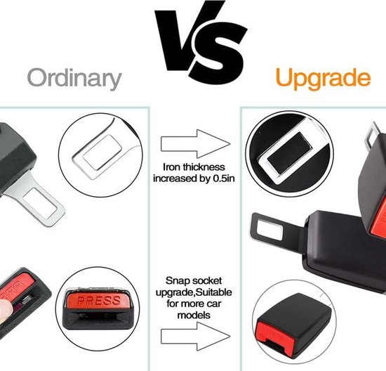 SNQ Gordelverlengers - Autogordeladapters - Tweedelig - Gordelgespen - Autogordelpluggen - Gespen