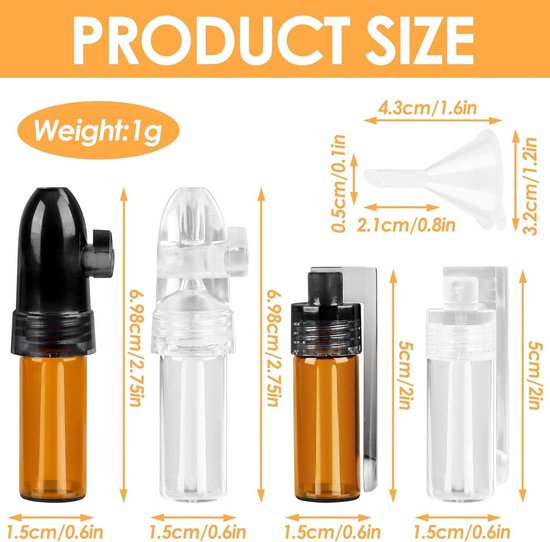 TENGEE 4 stuks snuiftabakdoseerder, 2 specificaties