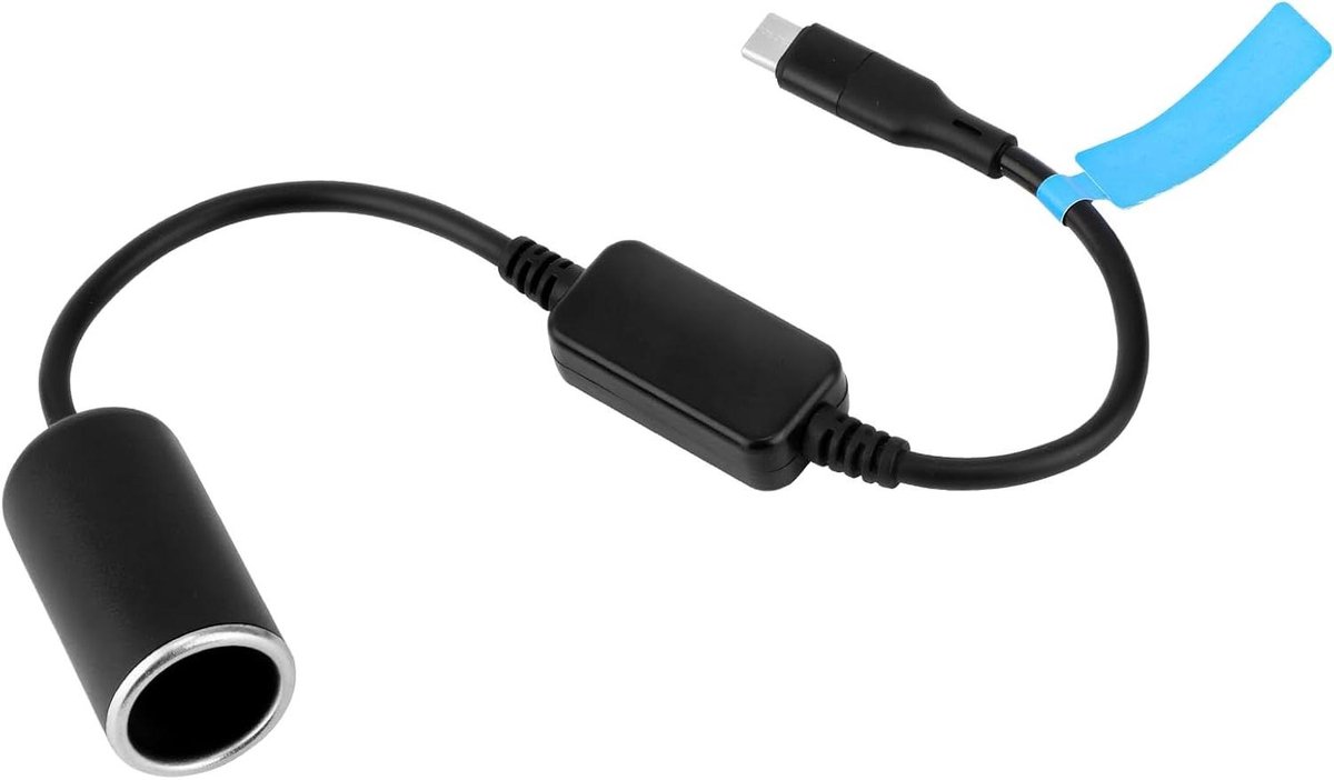 Allecto Plus - USB C auto adapter 12V/18W voor sigarettenaansteker met voedingskabel - auto accessoire voor radardetector, LED verlichting, dashcam en GPS navigatie