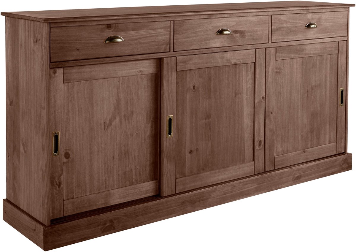 Notio Living Harry-Dressoir - 3-deuren 3-laden - Bruin Grenen