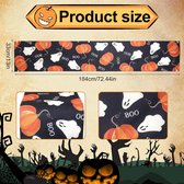 Décorations Halloween Lumineuses à Suspendre - Fantôme Avec Chapeau De Sorcière - 35,5x105 Cm - Fonctionne Sur Piles