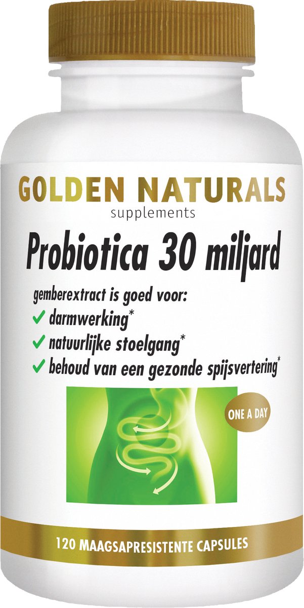 Goedkoopste Golden Naturals Probiotica 30 miljard (120 veganistische maagsapresistente capsules