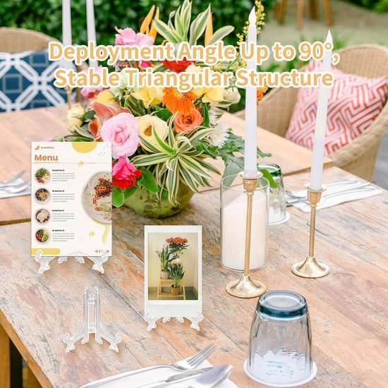Lot De 15 Supports D'Assiettes En Acrylique Transparent – Pliables, 3 Tailles | Pour Présenter Assiettes, Cadres, Livres - 11