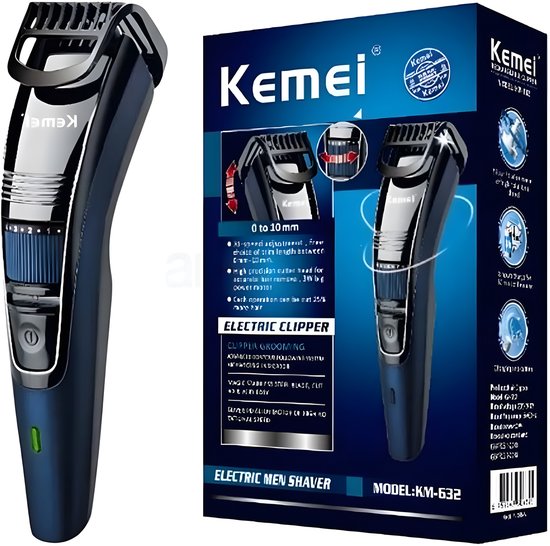 KEMEI® Professional KM-632 | Baardtrimmer | Scheerapparaat | Haar- en baardtrimmer | Tondeuse | Scheersysteem|RVS| Voor Stylen , contouren, trimmen & scheren | Baardtrimmer Mannen - Waterdicht - Haartrimmer - Trimmer Mannen |Precisiedraaiknop 0-10MM