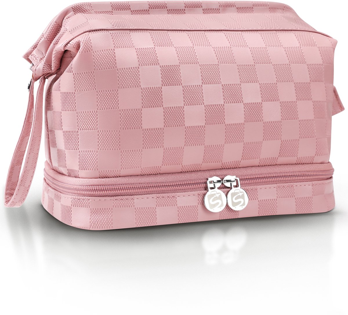 Skycases Make-up Tasje Dames – Beautycase – Toilettas – Waterdicht – Compact – Reistas Organizer – Toiletzak – Roze