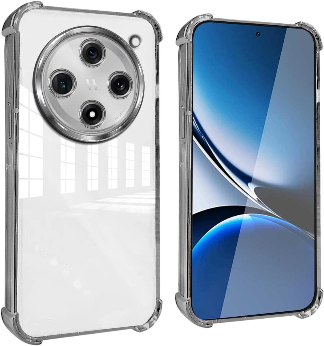 Allecto Plus - Transparante Anti-Fingerprint TPU Hoes voor Smartphone - Schokbestendig - Zilver