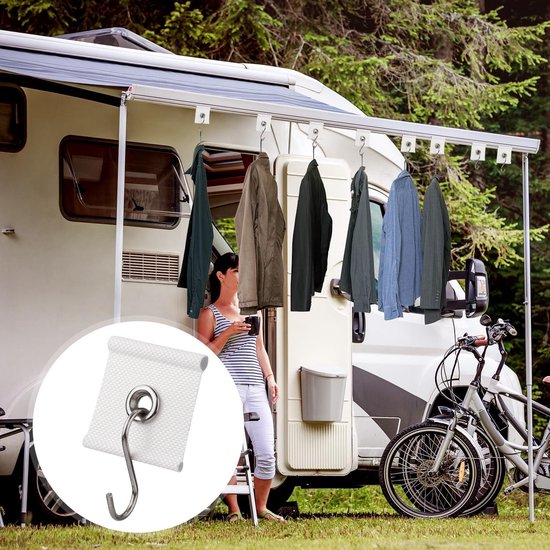 RV luifel | Blokkeert 87% van de zon luifel caravan | RV luifel set | RV luifel met ritssluiting | Winddicht, schaduw en privacy zwart 2,46 x 3,35 m