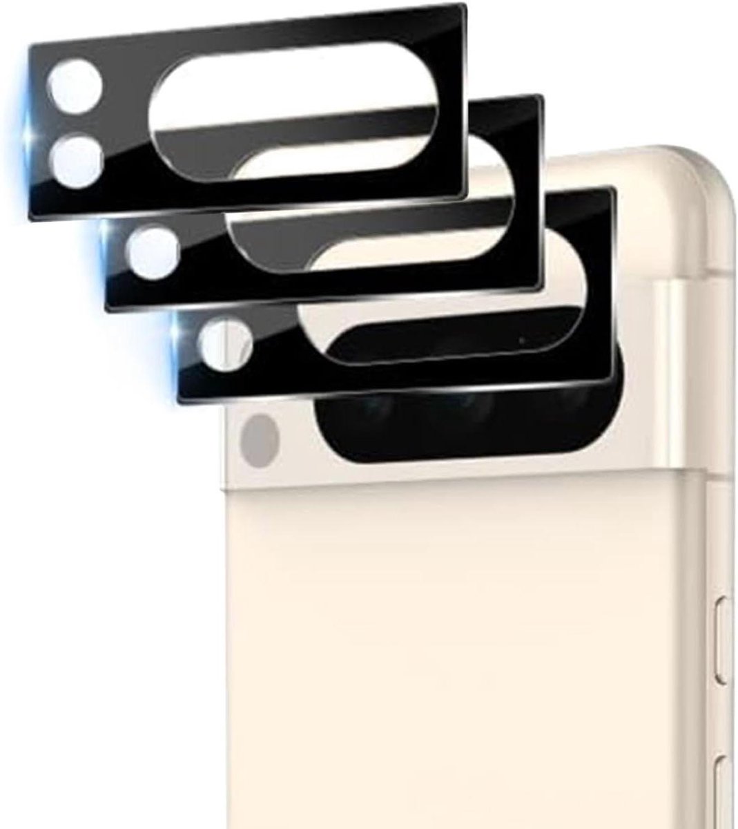 Allecto Plus - 3-pack Camerabescherming voor Google Pixel 8 Pro - Eenvoudige Installatie - Krasbestendig - 9H Hardheid - Volledige Bescherming - HD-kwaliteit