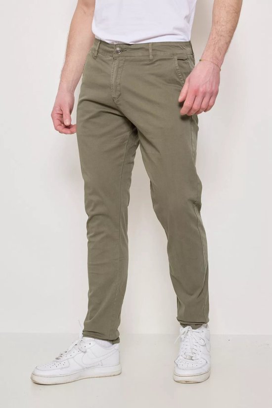 Redbridge Chino-broek voor heren, vrijetijdsbroek, geruit met elastische tailleband, casual, donkergrijs, L