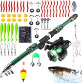 Set de cannes à pêche pour débutants - Ensemble de cannes à pêche - Canne à pêche + Accessoires de vêtements pour bébé - Canne rétractable de 1,8 mètre - Ensemble complet de cannes à pêche - Canne à pêche Enfants - Du plaisir pour les vacances