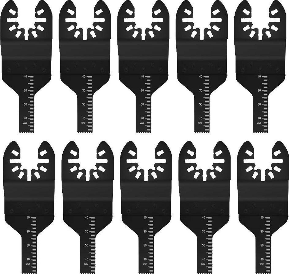 Allecto Plus - Oscillerende Zaagbladen Set van 10 | Snelle Release | Koolstofstaal | Voor Metaal Hout Plastic | 10 en 20 mm Steel