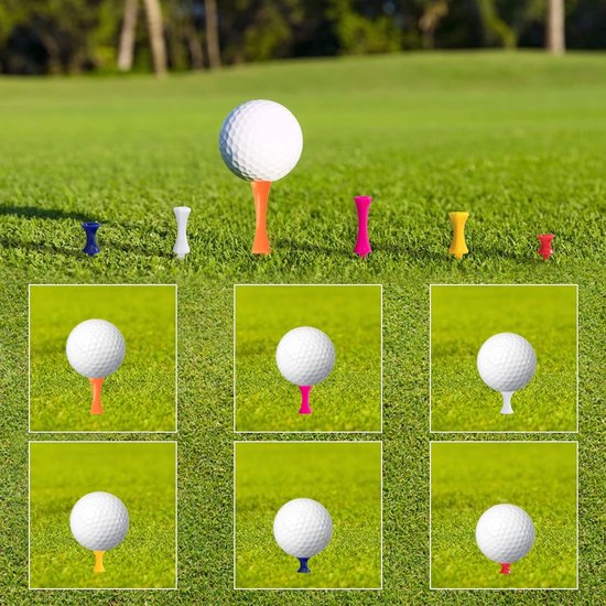 Golf Tees - Set 120 Stuks - 6 maten - Plastic - Herbruikbaar - Oefenmateriaal voor industriële golfers - Multi Kleur van Merkloos — afbeelding 3