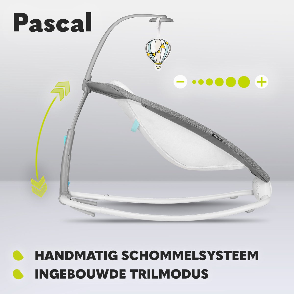 Lionelo Pascal - Baby Wipstoel & Bouncer - met Zachte Trillingen - 12 Melodieën - Verstelbare Rugleuning - Speelboog met Speelgoed - 5-Puntsgordel - Compact Opvouwbaar - Wipstoeltje - Schommelstoel – foto 7