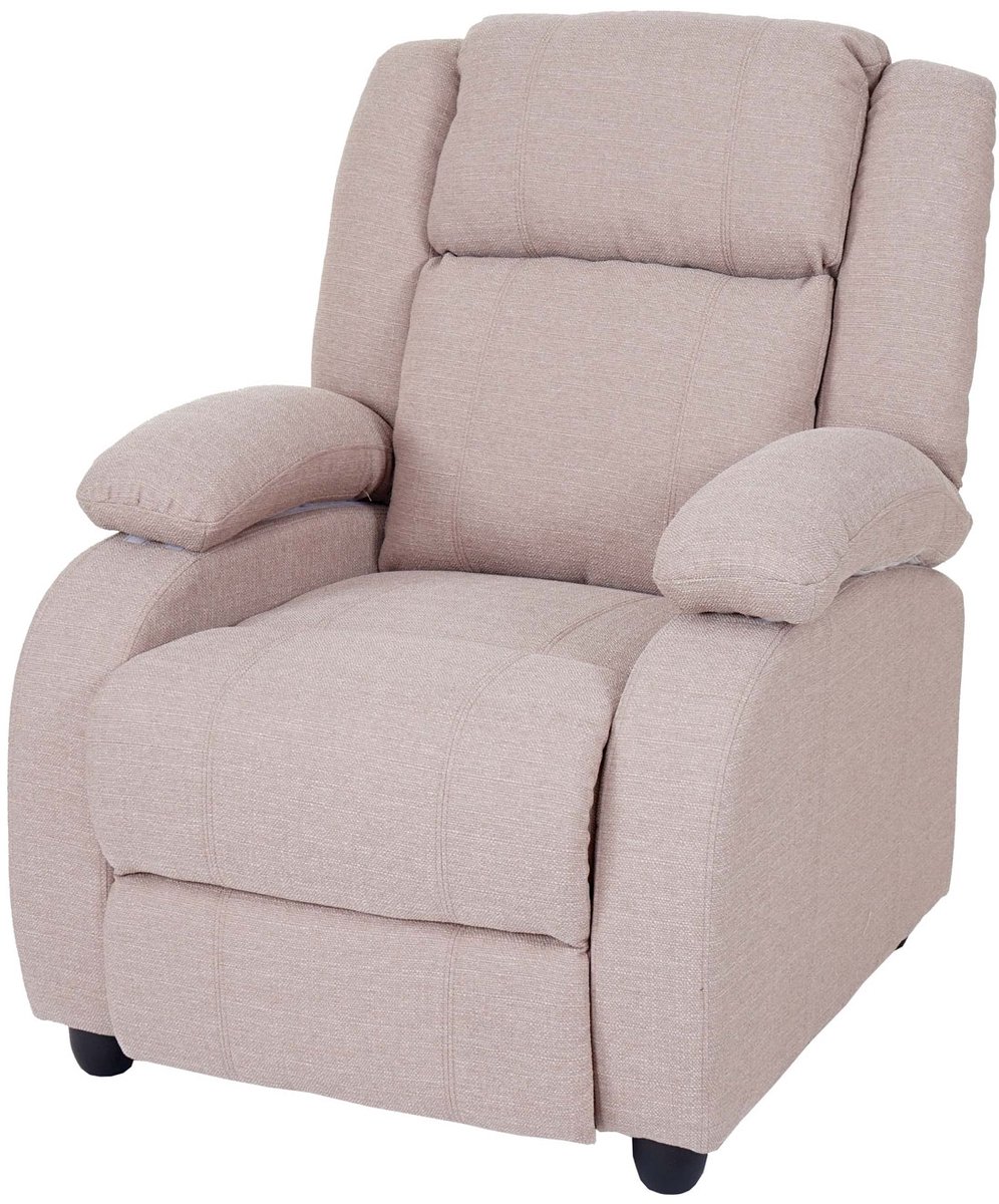 MCW TV-fauteuil Lincoln, fauteuil met verstelbare rugleuning, stof/textiel ~ crème-grijs