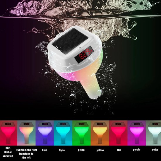 Digitale Zwembadthermometer op Zonne-energie - Waterdichte Temperatuurmeter met LED Display, Kinderslot & Draadloze Sensor - Voor Zwembad, Jacuzzi & Spa van Merkloos — afbeelding 3