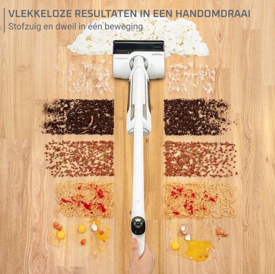 Rowenta X-Clean 10 GZ7540 - 2-in-1 Vloerreiniger - Stofzuiger & dweil in 1 - 60 min gebruikstijd - Zelfreiniging & droging