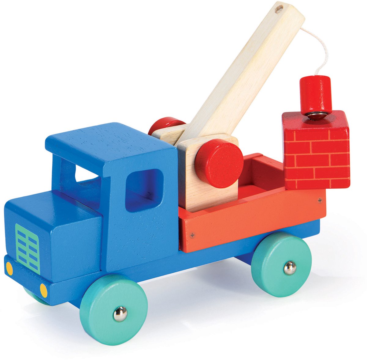 MENTARI Voertuigen - Pick-Up Truck Blauw - 21X8,50X10Cm - Hout - 3 Jaar
