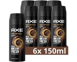 AXE Deodorant Bodyspray - Dark Temptation - 6 x 150 ml - Voordeelverpakking