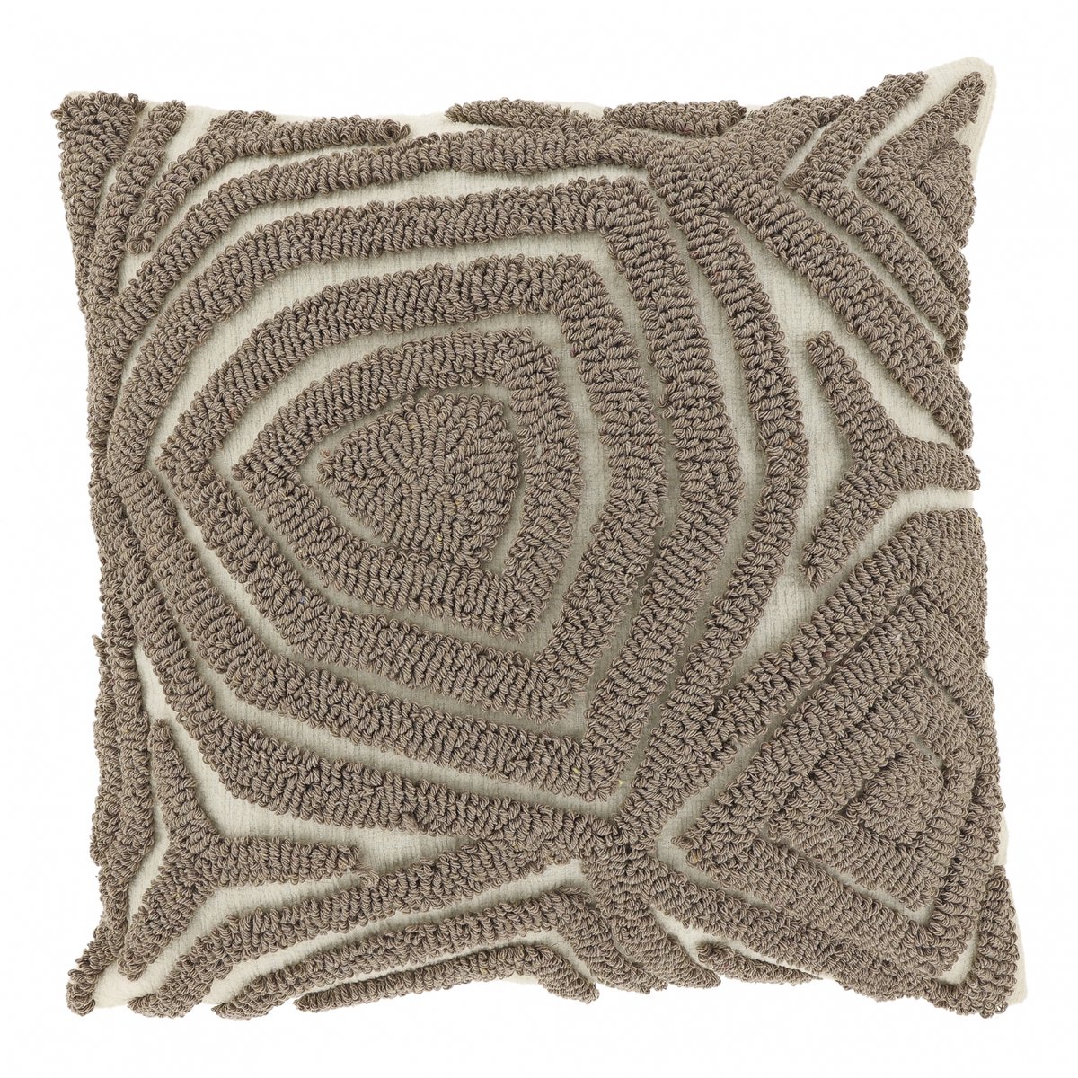 Unique Living Sierkussen Corfu - Stof - Taupe - 45 x 45 x 0 cm (BxHxD)