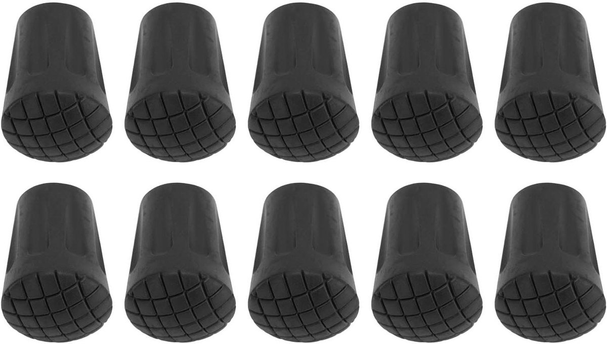 JGS Premium - 10 stuks Rubberen Doppen en beschermers voor Wandelstokken met Schokabsorptie