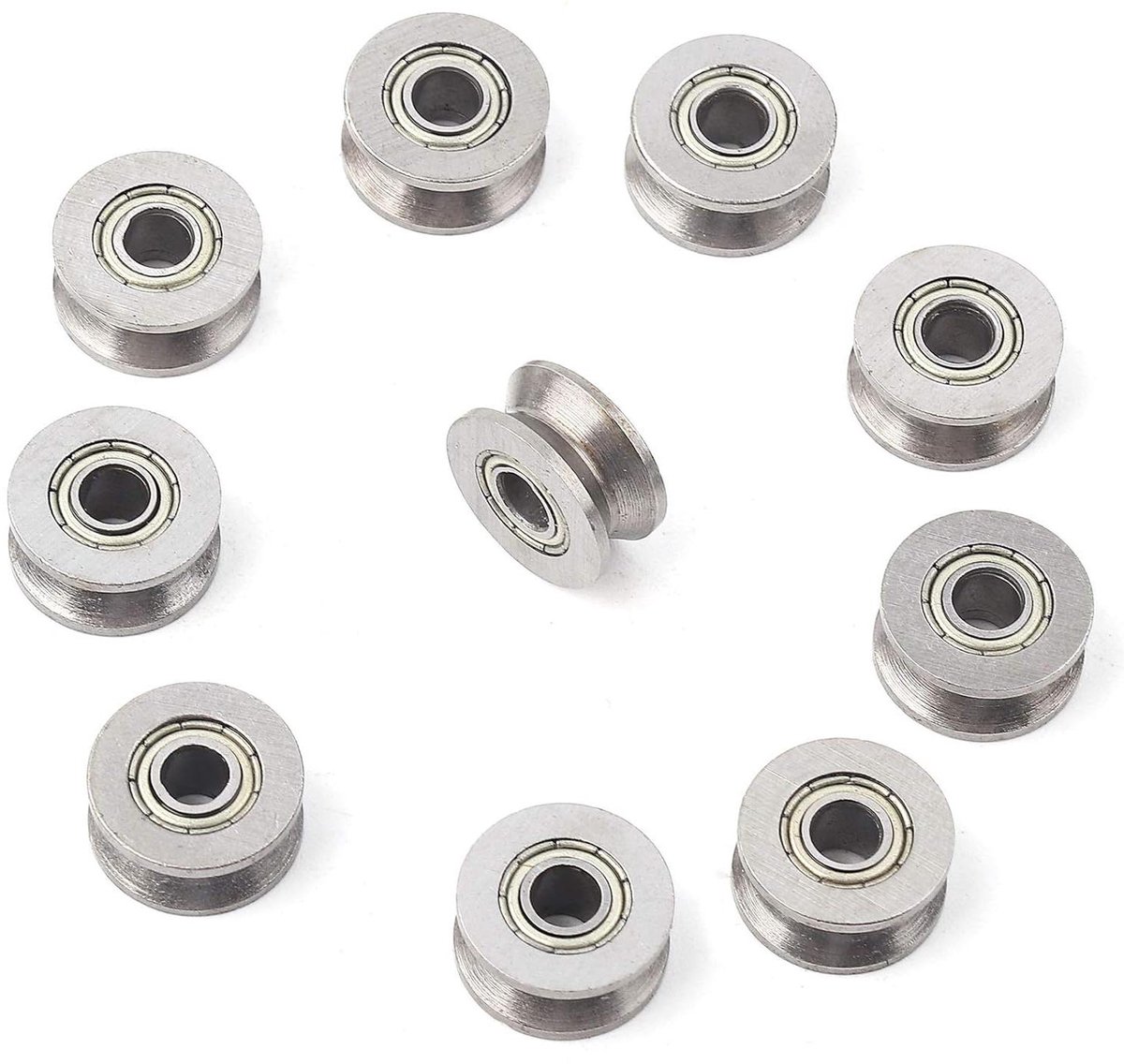 JGS Premium - V-groeflager 10 stuks V624ZZ Koolstofstaal, 4x13x6mm - Katrol en Lineair Bewegingssysteem