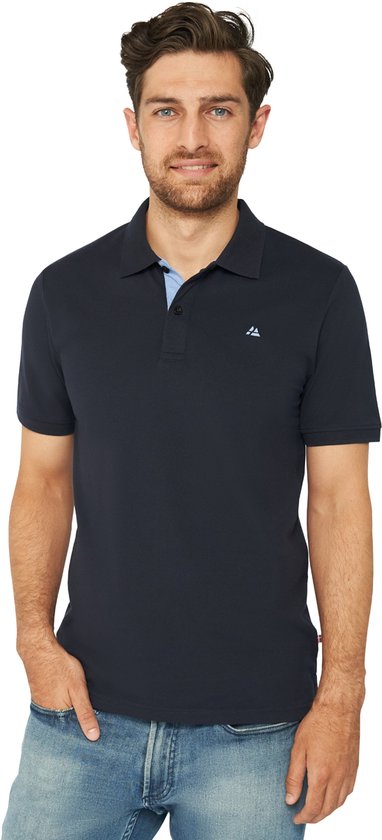 DANISH ENDURANCE Classic Fit Poloshirt Heren - biologisch katoen - Korte mouw - Donkerblauw en Blauw - Maat XL