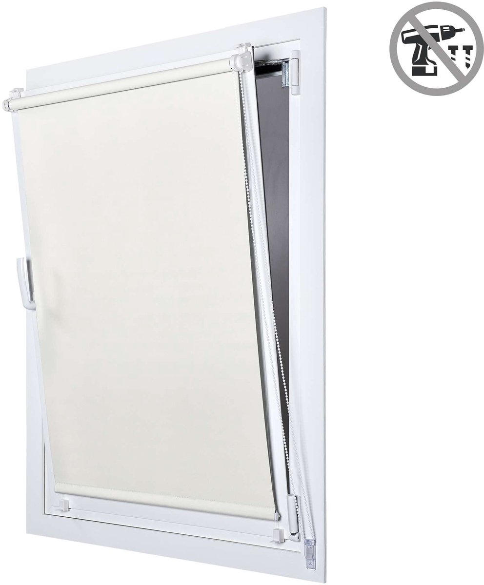 Storesdeco Opaco EasyFix rolgordijn, rolgordijnen zonder boren, Crème,60x180 cm