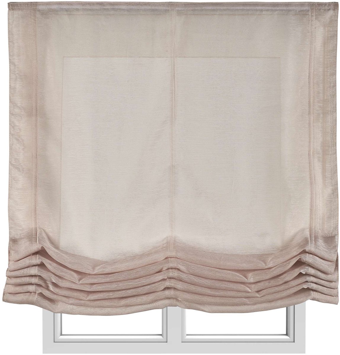 Storesdeco Vouwgordijn effen zonder stokken, basis doorschijnend, Beige 90x175 cm