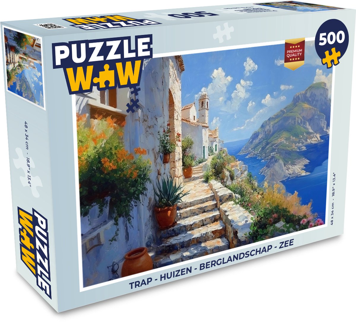 Puzzel Trap - Huizen - Berglandschap - Zee - Legpuzzel - Puzzel 500 stukjes