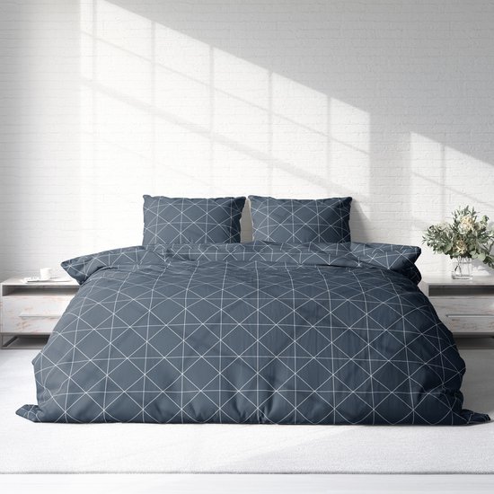 Dekbedovertrek 100% Katoen Premium - 240 x 220cm (Lits-jumeaux) - Ruiten