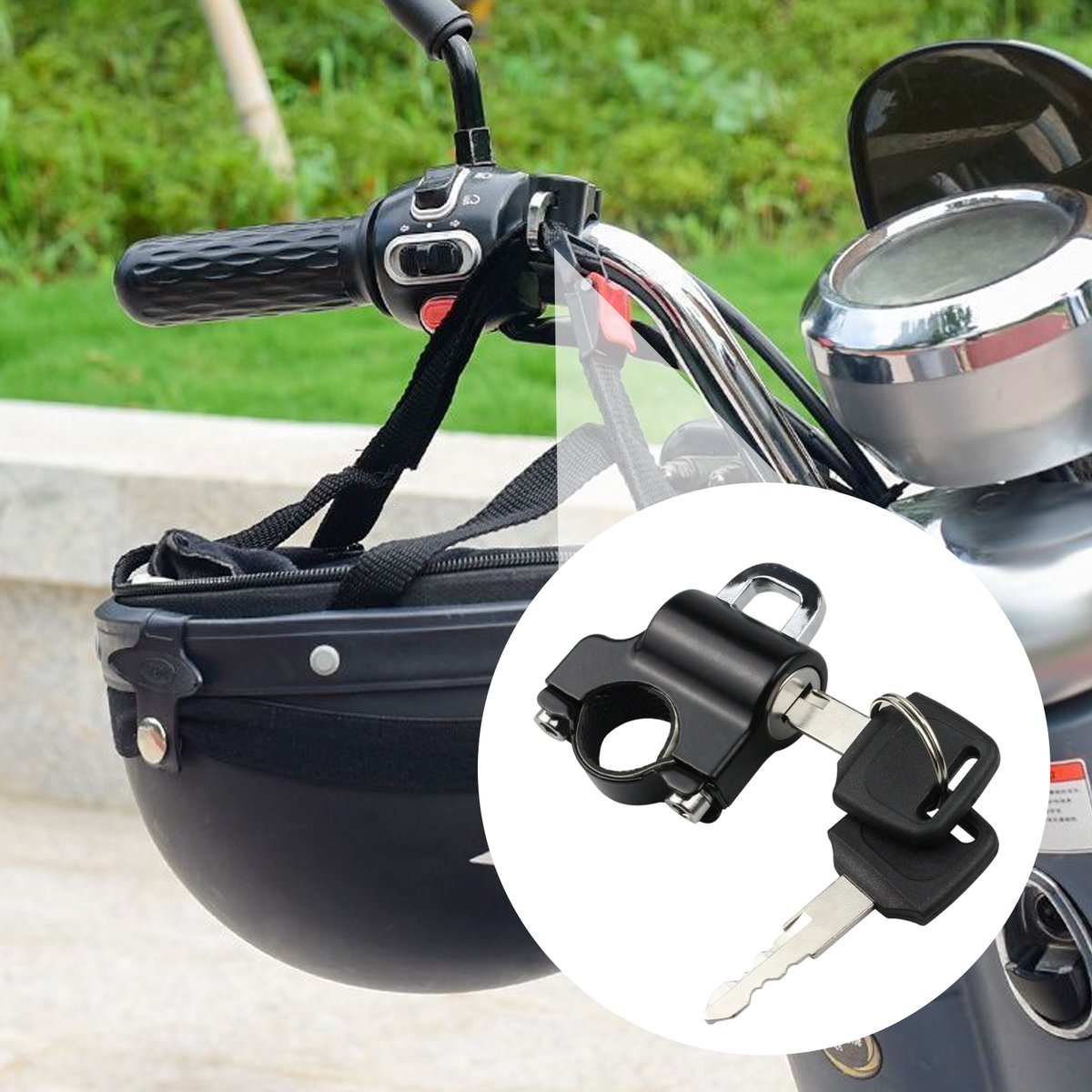 1 stuk Helmslot with 2 Keys -Slot voor Helm -Slot voor Fietshelm-Motorcycle Helmet Lock - Motorcycle Helmet Safety Lock-Motorcycle Gadget-Motorcycle accessories — cadeau in Cadeau-ideeën - foto 6