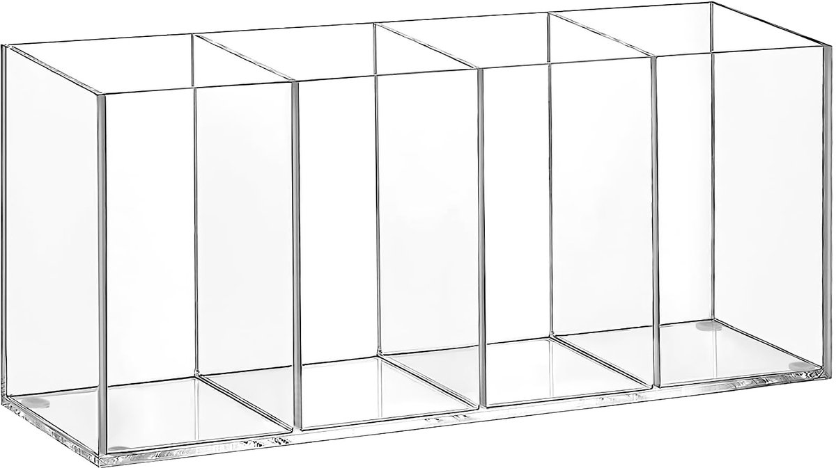 Ibenzoa® Acryl Stiftehouder met 4 Vakken voor Bureauorganisatie en Make-up