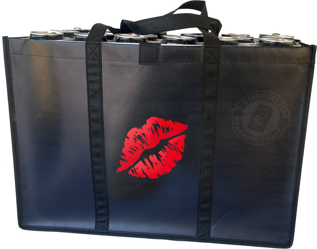 Kiss – Statiegeldtas – boodschappentas met een leuke emoji – met handig klittebandsysteem