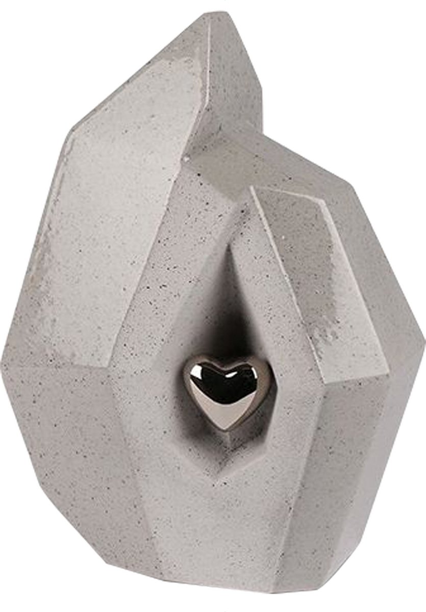 Unieke As Urn - 2.5 Liter - Crematie Urn - Uniek - Voor Huisdieren of Menselijk As - Crematie As - Mini Urn - Decoratie Urn - Handgemaakt - Stone Heart