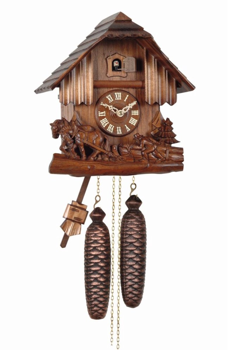 Engstler 439/8 - Koekoeksklok - 8-daags kettinguurwerk - Notenhout - 28 cm Bruin