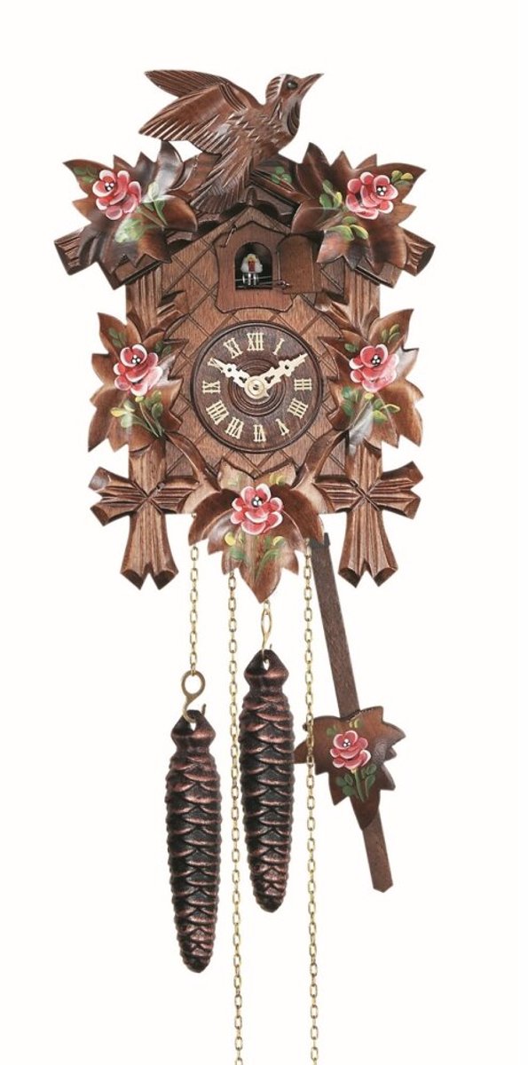 Engstler 522/9 - Koekoeksklok - 1-daags kettinguurwerk - Notenhout - 22 cm Bruin