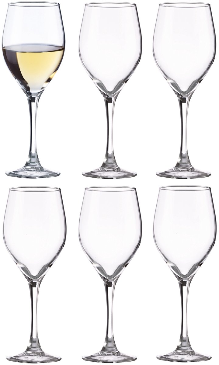 Vicrila wijnglazen Sauvignon - 12x stuks - voor rode en witte wijn - 350 ml - 21 x 8 cm - transparant - Horeca kwaliteit - Hard glas