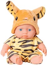 Speelgoedtopdeals – Babypop in Dierenpak – Tijger pakje – 20 cm