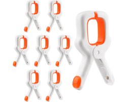 Plastic strandlakenklemmen - 8 stuks - Stevige kunststof wasknijpers - Grote winddichte kledingklemmen - Antislip - Winddichte handdoekklemmen - Geschikt voor ligbedden / zwembadstoelen / dekenklemmen - Oranje