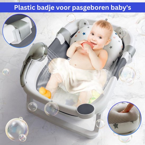 DailySupplies® Baby Badje met Standaard - Inklapbaar Bad - Zitbad - Bath Bucket van Merkloos — afbeelding 3