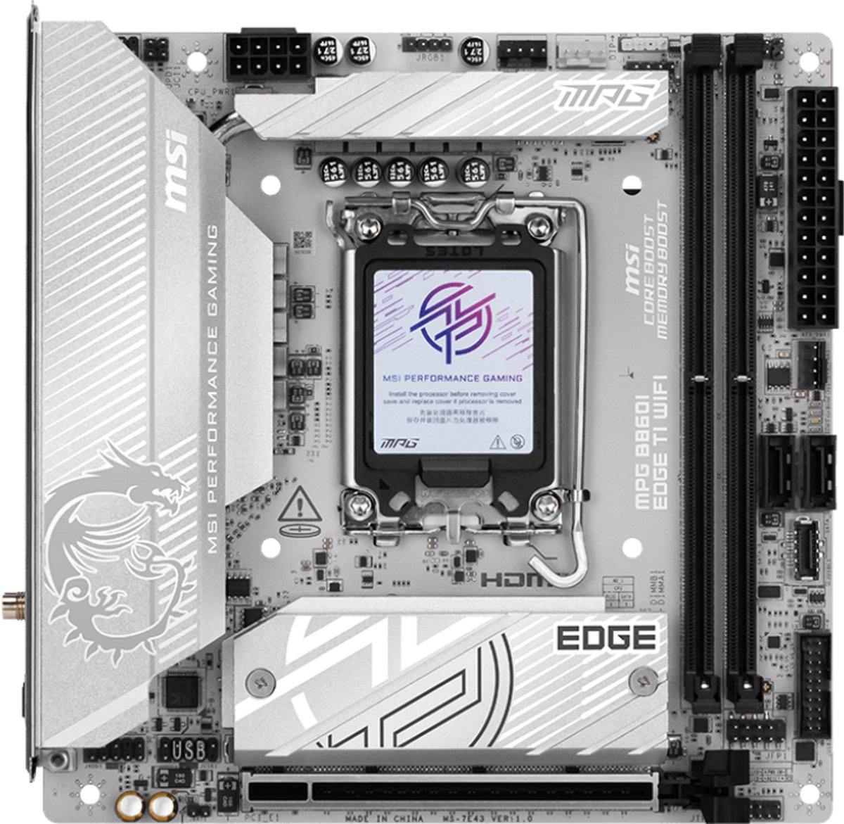 MSI MPG B860I EDGE TI WIFI moederbord Intel B860 LGA 1851 (Socket V1) mini ITX