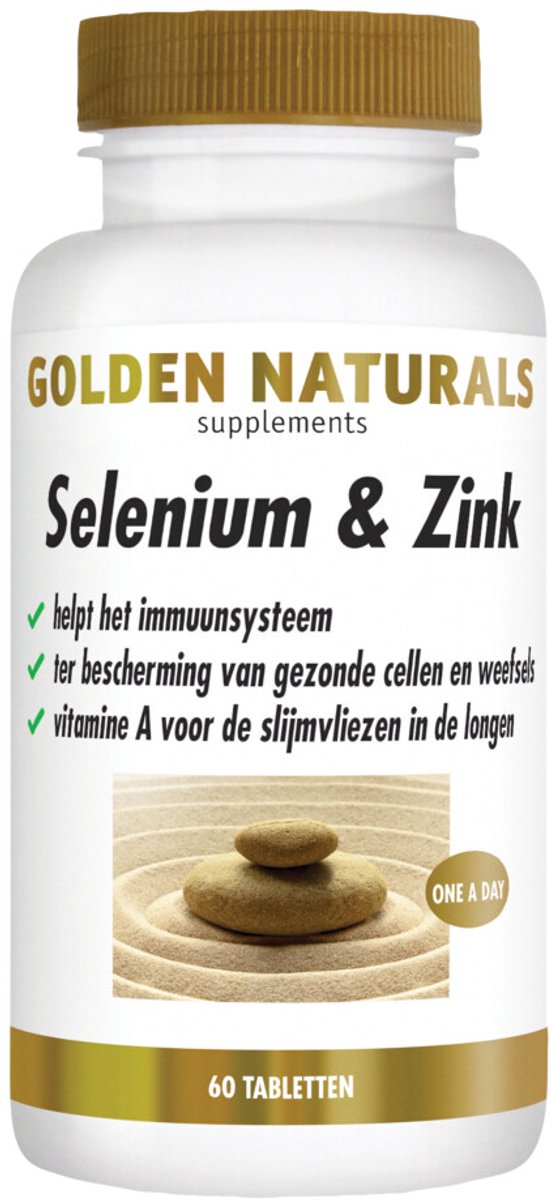 Golden Naturals Selenium & Zink Vegan - 2 x 60 tabletten - Voordeelverpakking