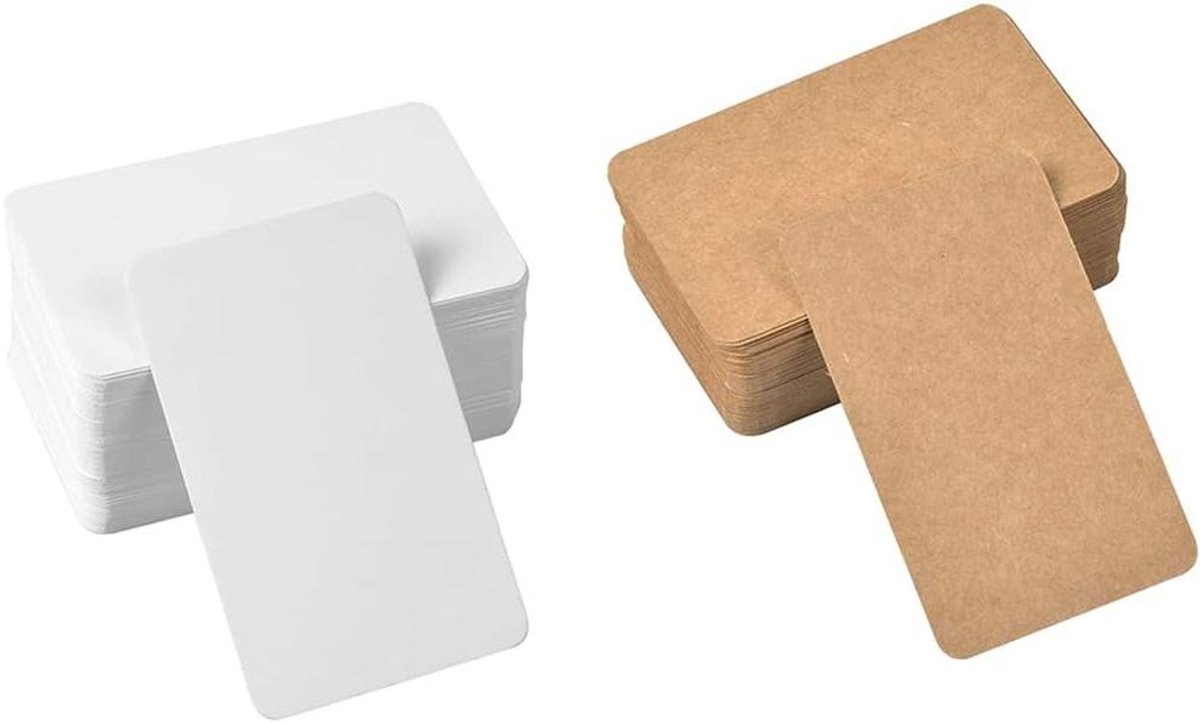 100 stuks witte kaarten (visitekaartjes, kraftpapier, doe-het-zelf leerkaarten, geheugenkaarten, 8,6 x 5 cm