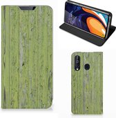 Samsung Galaxy A60 Book Wallet Case Green Wood