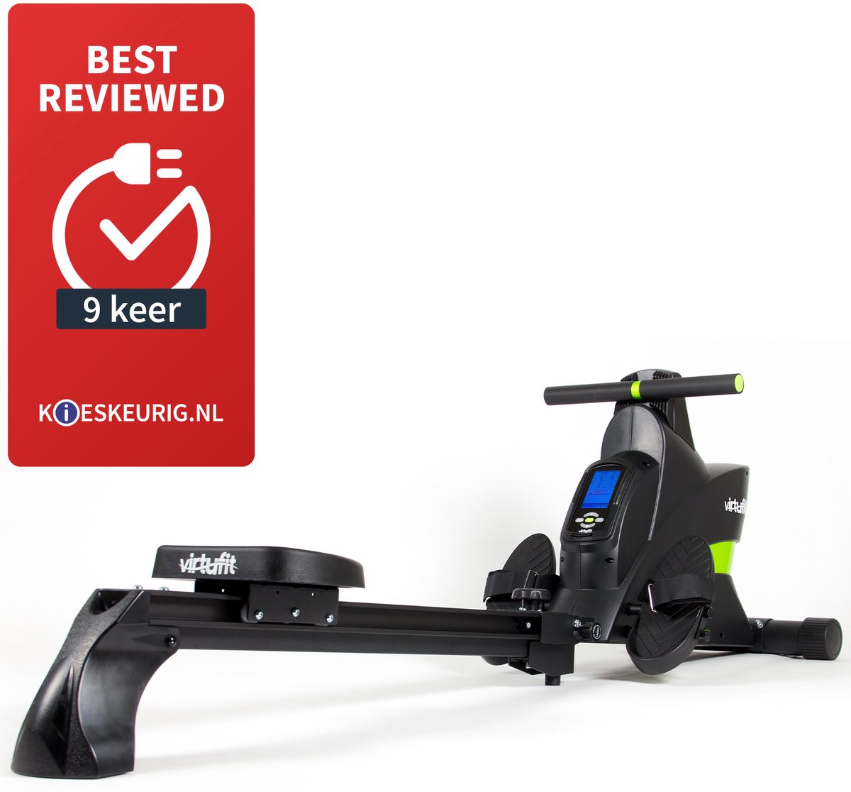 VirtuFit Ergometer Roeitrainer - Hartslagfunctie - Roeitrainers - Roeitrainer Inklapbaar - Zwart - Roeimachine voor Thuis