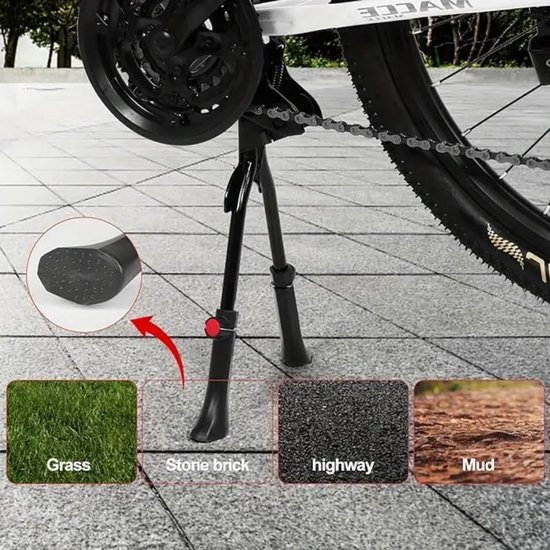 Fietsstandaard 26-28 Ursus Mooi Achterbrugmontage Met 18 Mm Bevestigingsplaat Zwart